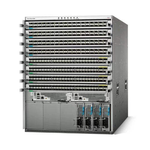 Cisco Nexus 9500 Series delivers proven high performance and density, low latency, and exceptional power efficiency in a broad range of compact form factors.